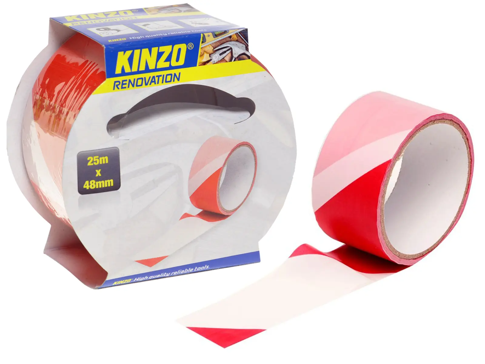 KINZO Absperrband 25m rot-weiß