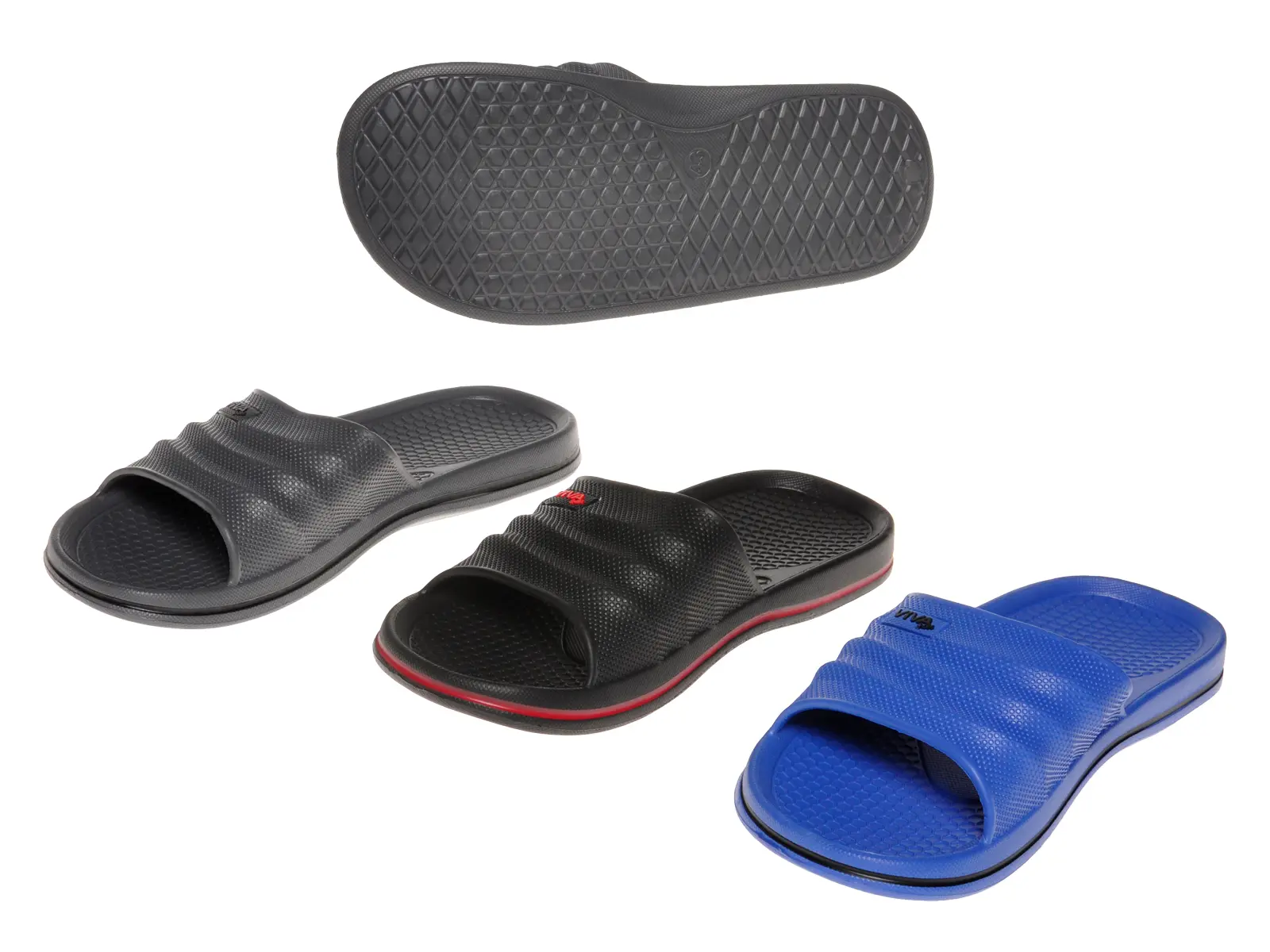 Badepantolette uni versch. Farben, Gr. 41-45, VE24