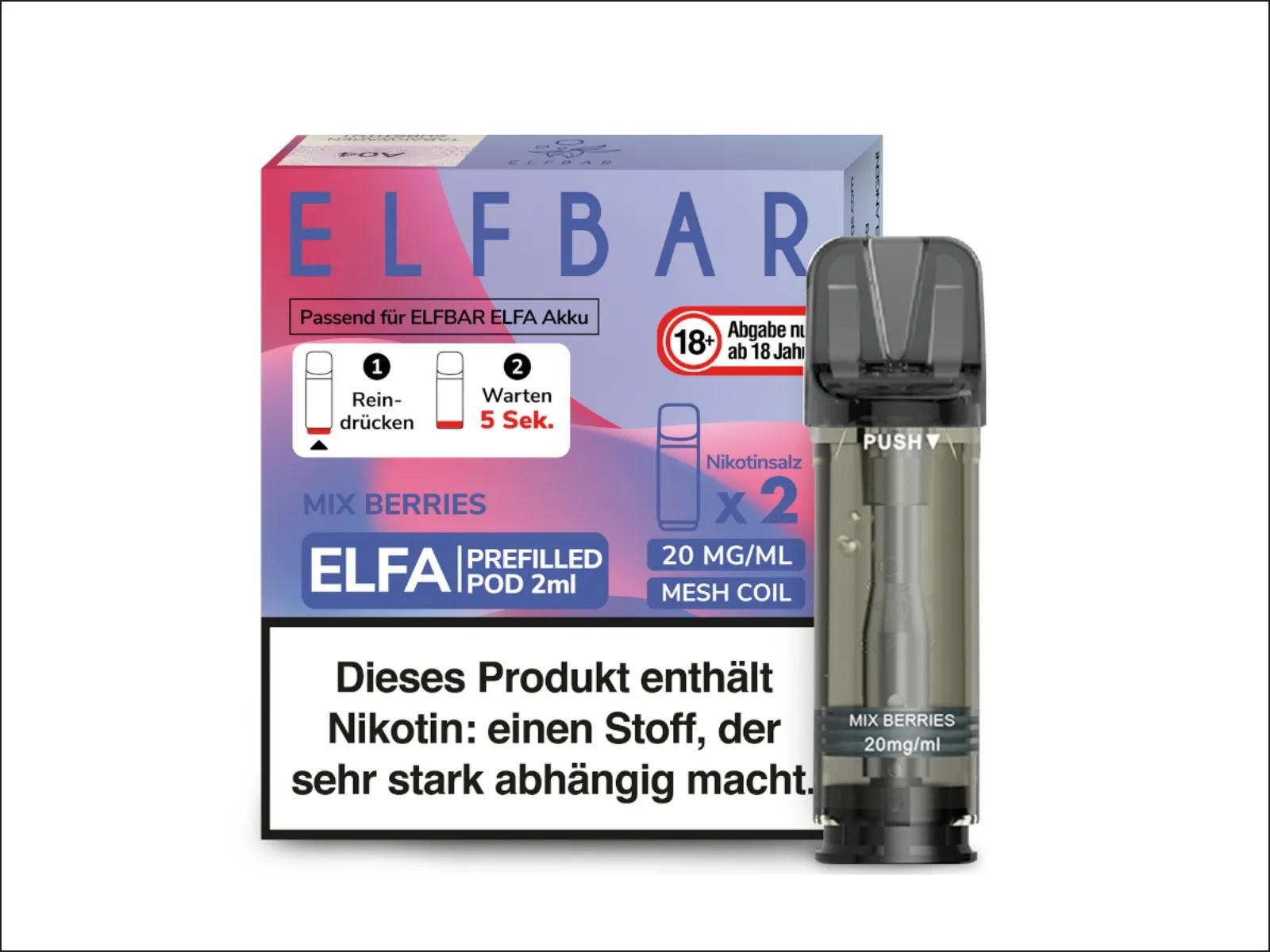 ELFBAR Elfa Pod, 20mg/ml Mix Berries VE10