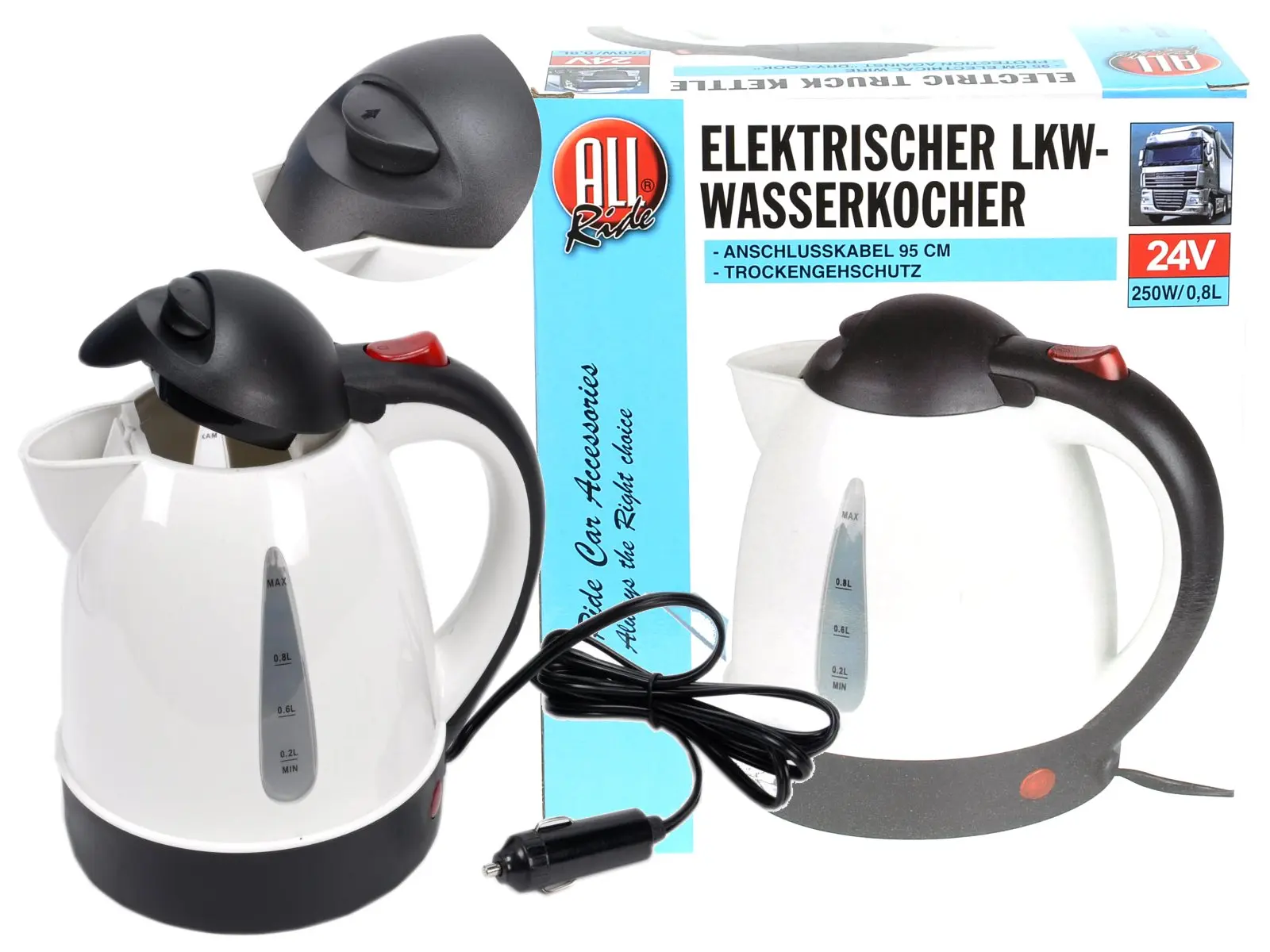 Wasserkocher weiss 0,8L  24V/250W
