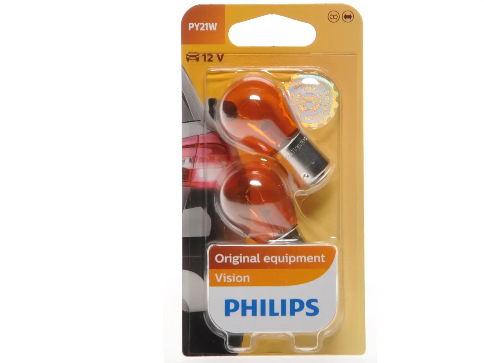 PHILIPS Vision PY21W, 12V, 21W, orange, duo