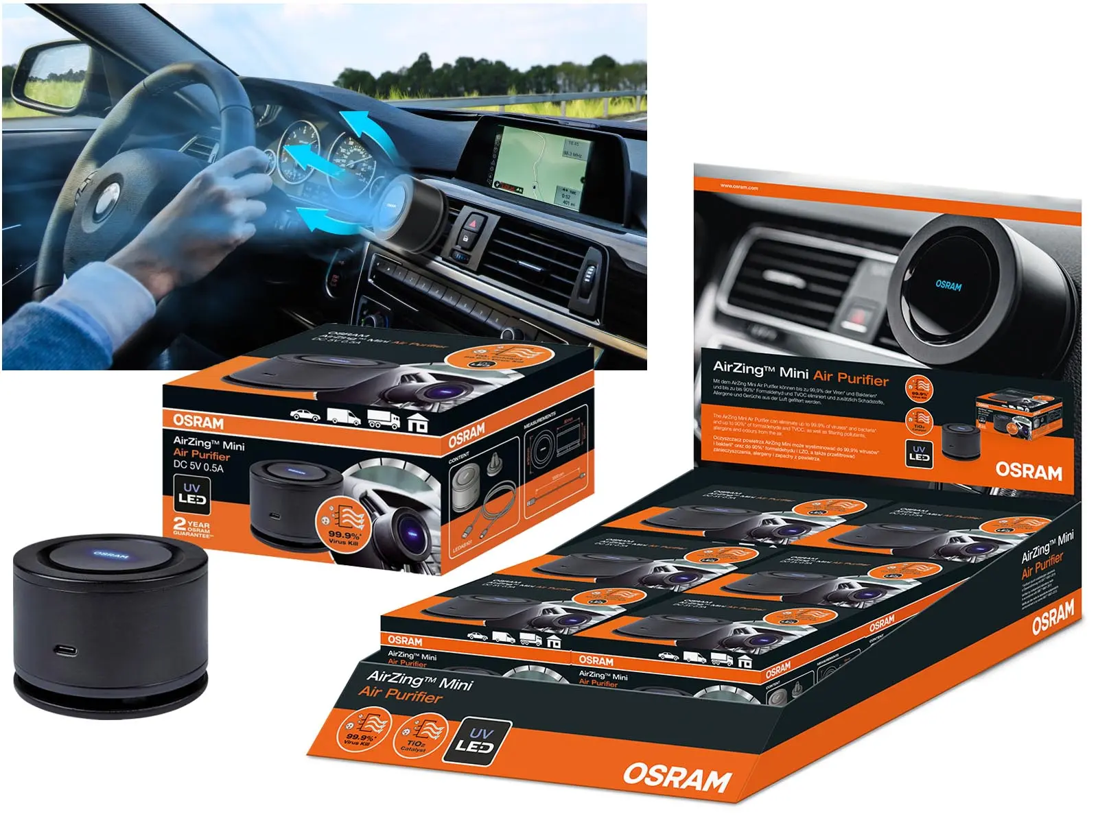 OSRAM Luftreiniger AirZing Mini, 5V, 0,5A