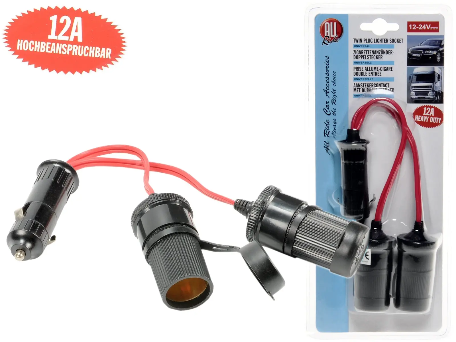 Steckdose 2er,Zigarettenanzünder max.12A, 12V/24V