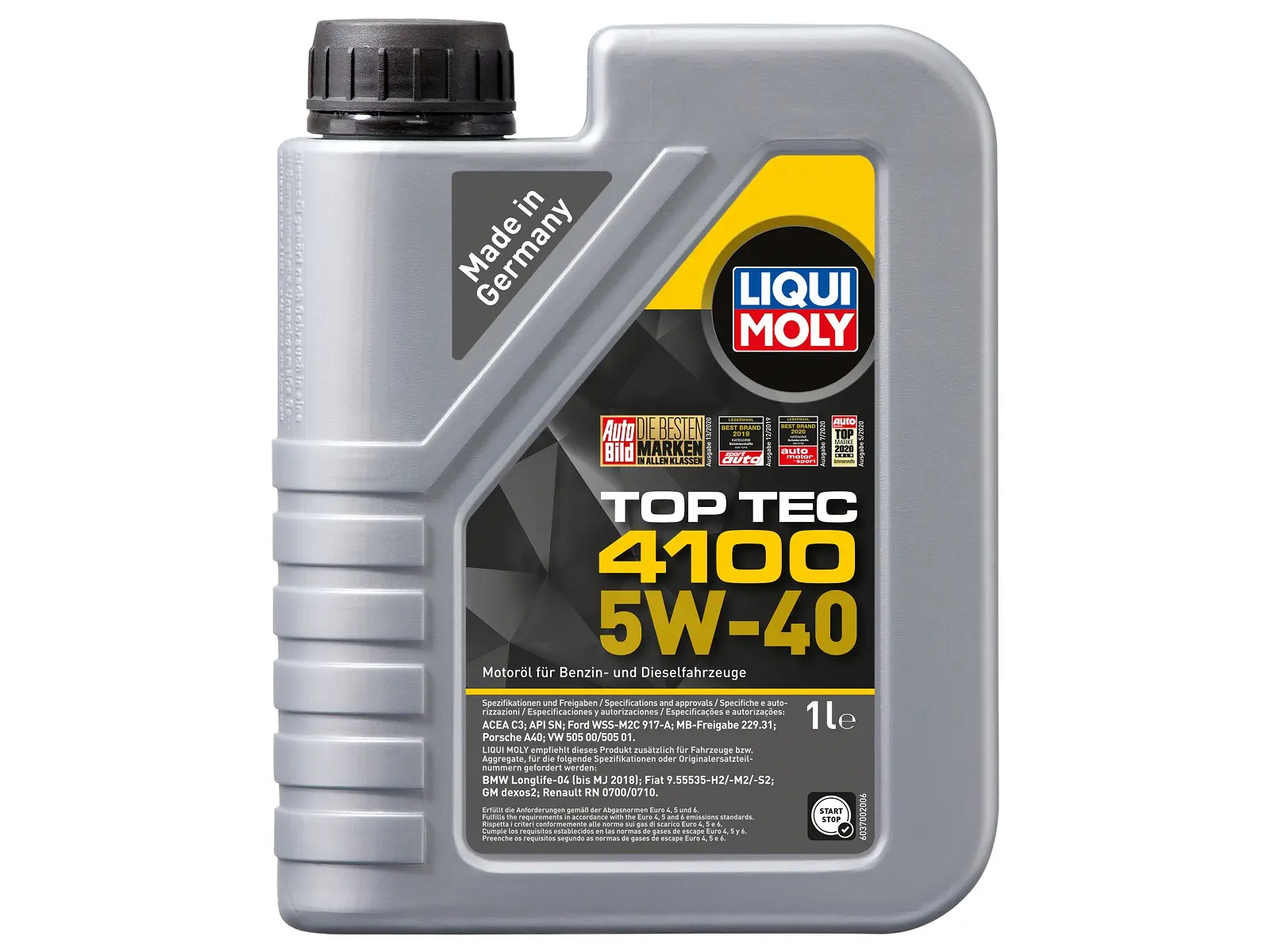 LIQUI MOLY Motorenöl 1 Ltr. Top Tec 4100 5W-40 VE6