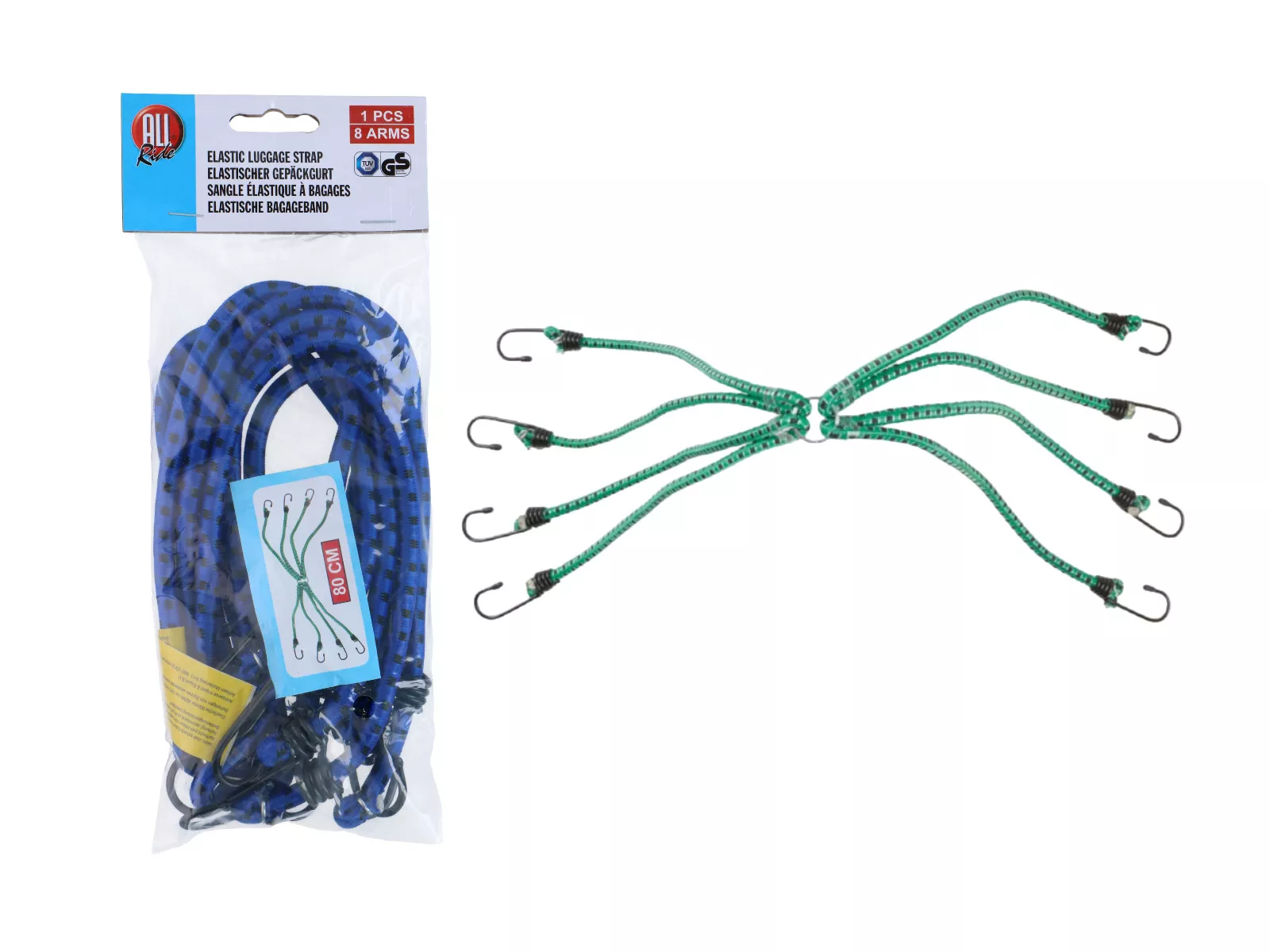 Elastischer Gepäckgurt 8-armig 80cm